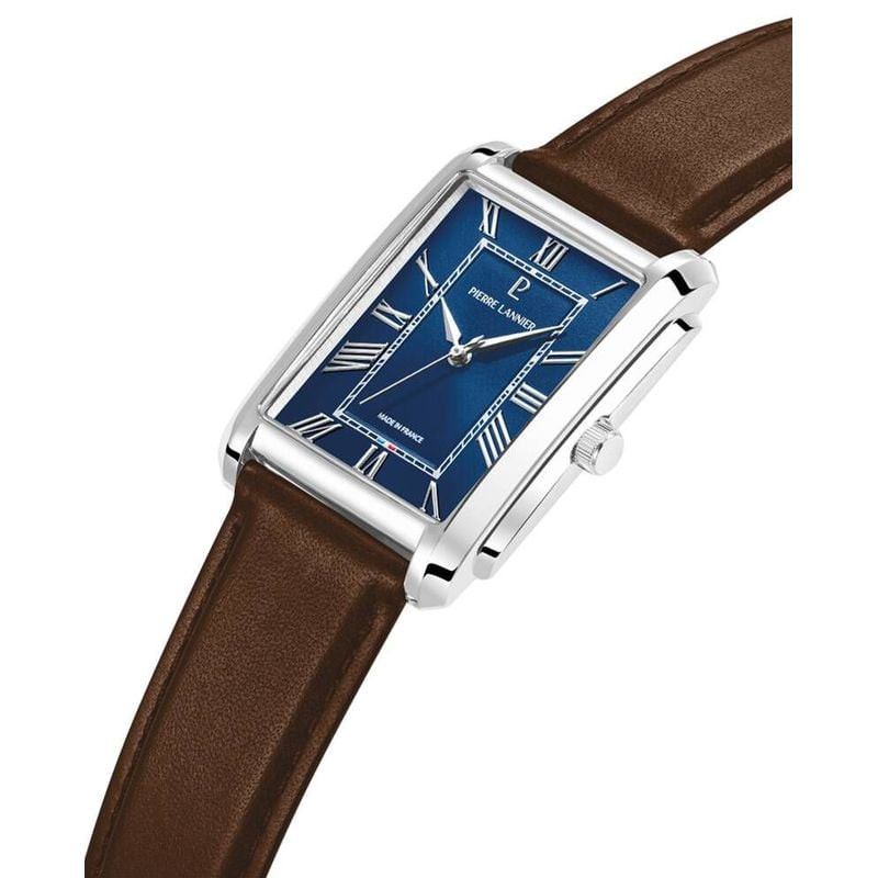 Montre Analogique PIERRE LANNIER Collection EMPIRE bracelet cuir marron - Vue packshot