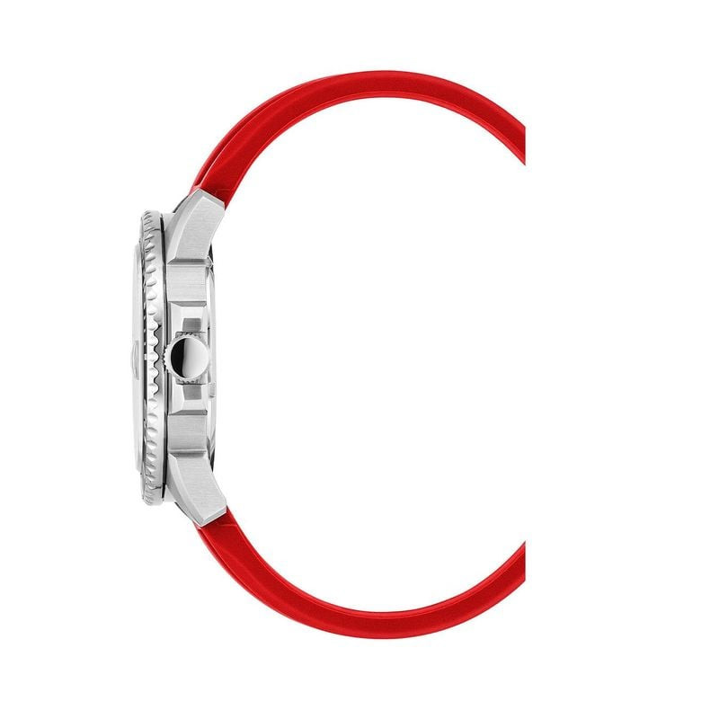 Détail de la Montre Analogique JDM MILITARY Collection Mike Plus bracelet acier argenté, cadran noir