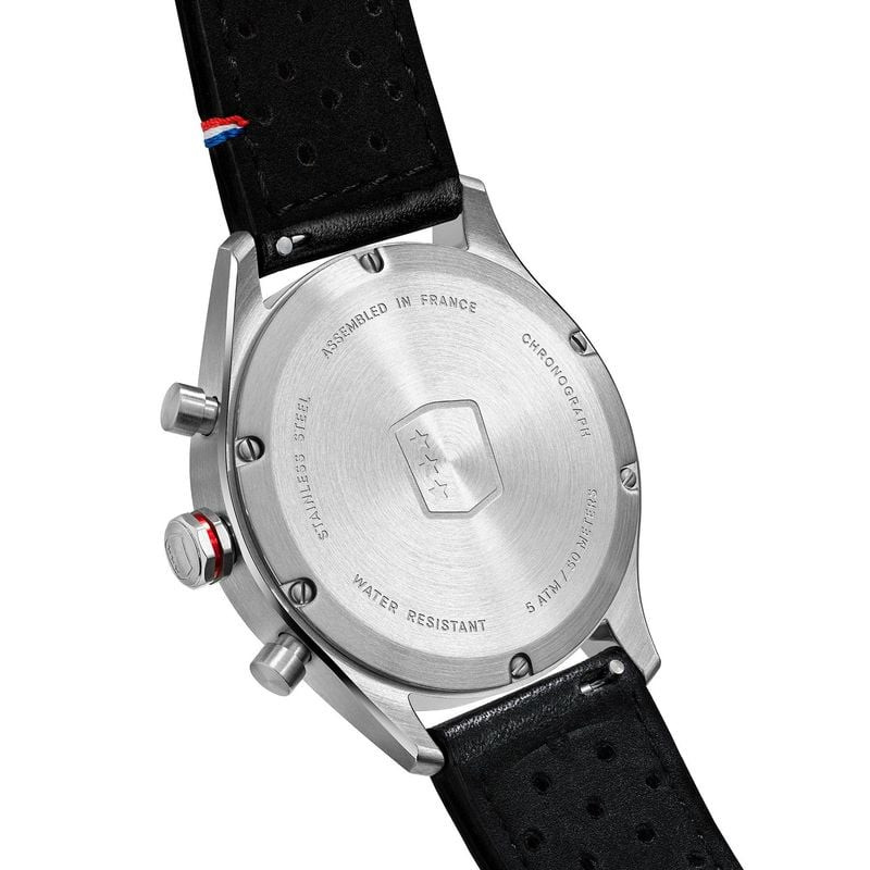 Packshot de la Montre Analogique DEPANCEL MONTRES collection Allure Bracelet cuir noir sur fond blan