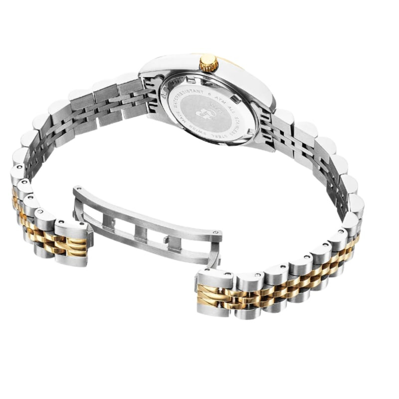 Packshot de la Montre Analogique JACQUES DU MANOIR Collection Inspiration Bracelet acier bicolore
