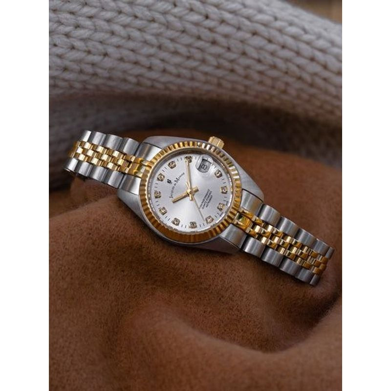 Montre Analogique JACQUES DU MANOIR Collection Inspiration Bracelet acier bicolore dans un décor élé