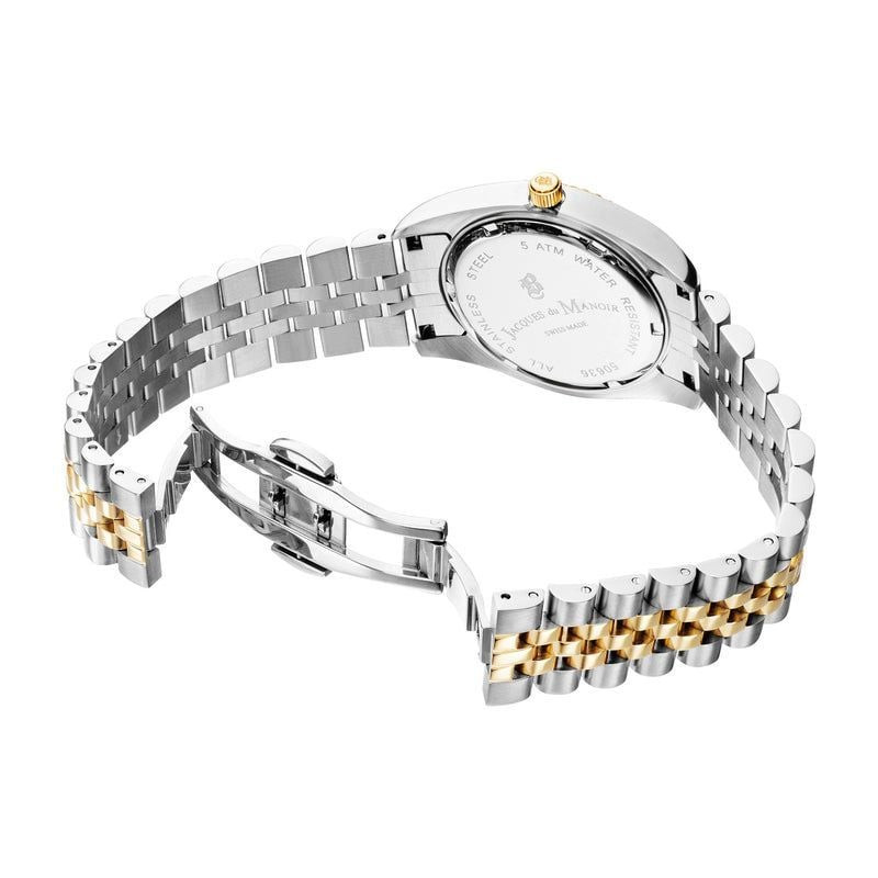 Montre Analogique JACQUES DU MANOIR Collection Inspiration Bracelet acier bicolore, vue de face sur 
