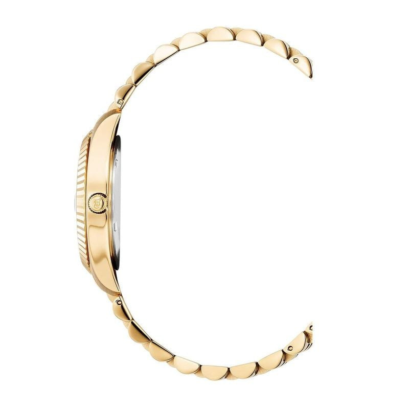 Montre Analogique JACQUES DU MANOIR Collection Inspiration Elegance bracelet acier doré sur fond bla