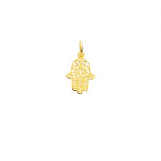 Pendentif or jaune 9 carats main de Fatma