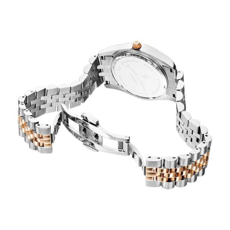 Packshot de la Montre Analogique JACQUES DU MANOIR collection Inspiration bracelet acier bicolore su