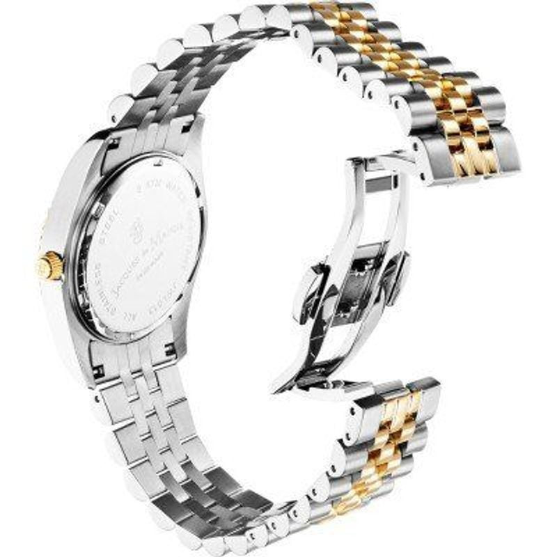 Montre Analogique JACQUES DU MANOIR Collection Inspiration bracelet acier bicolore, packshot sur fon