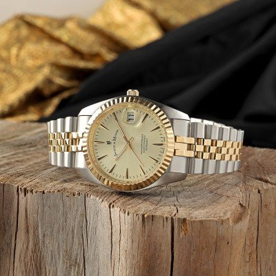 Montre Analogique JACQUES DU MANOIR Collection Inspiration bracelet acier bicolore