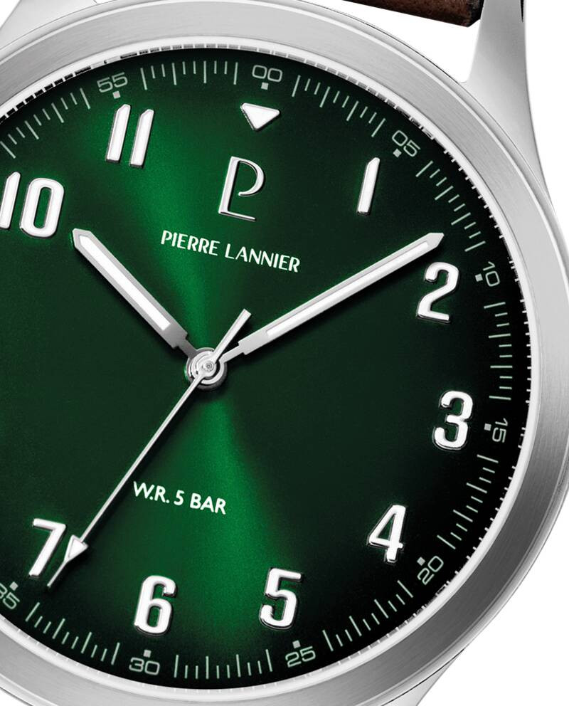 Montre Analogique PIERRE LANNIER Aviateur bracelet cuir marron