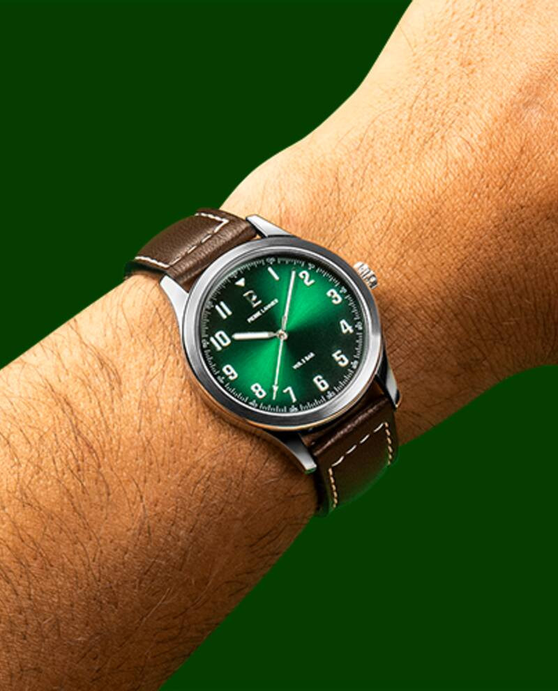 Montre Analogique PIERRE LANNIER Aviateur bracelet cuir marron