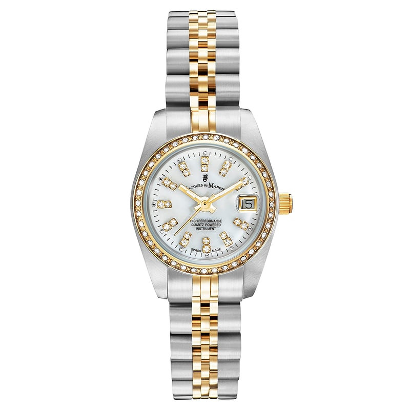 Packshot de la Montre Analogique JACQUES DU MANOIR Collection Inspiration bracelet Acier Bicolore