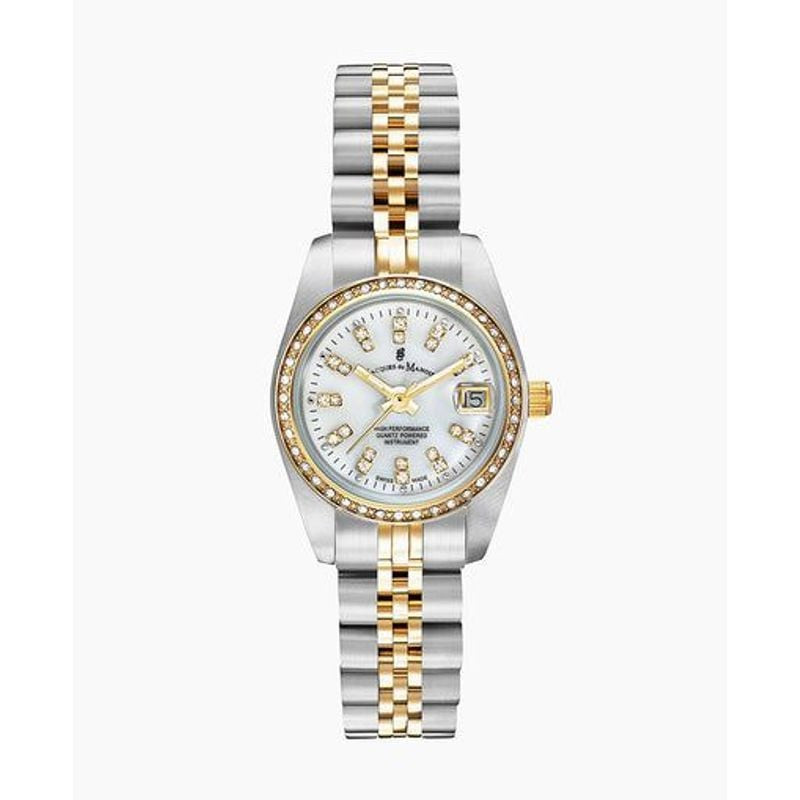 Montre Analogique JACQUES DU MANOIR Collection Inspiration bracelet Acier Bicolore, packshot sur fon