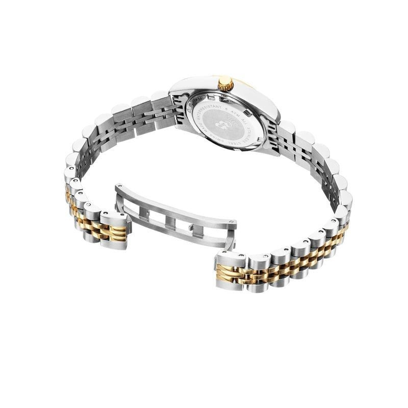 Packshot Montre Analogique JACQUES DU MANOIR Collection Inspiration bracelet Acier Bicolore or et ar