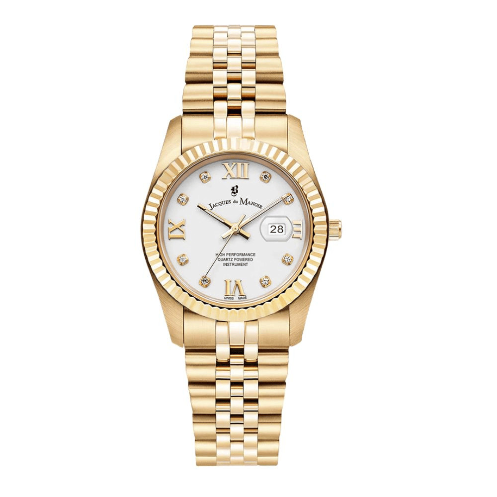 Montre Analogique JACQUES DU MANOIR collection Inspiration Roman bracelet acier doré