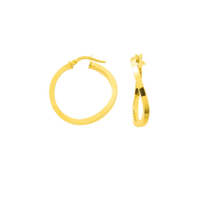 Boucles d'oreilles Créoles or jaune Fantaisie 9K3524,52