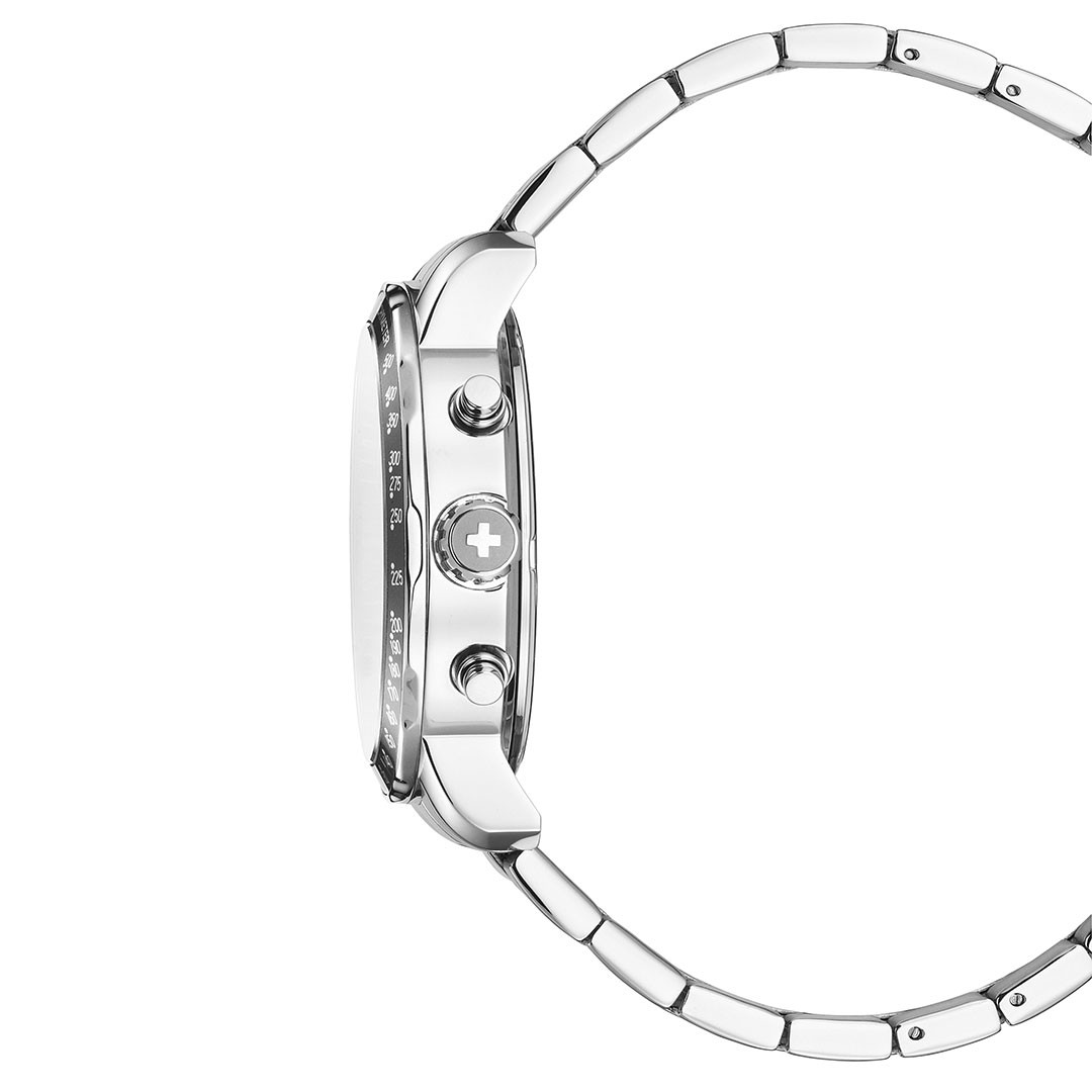 Montre Analogique JDM MILITARY Collection Challenger bracelet acier argenté