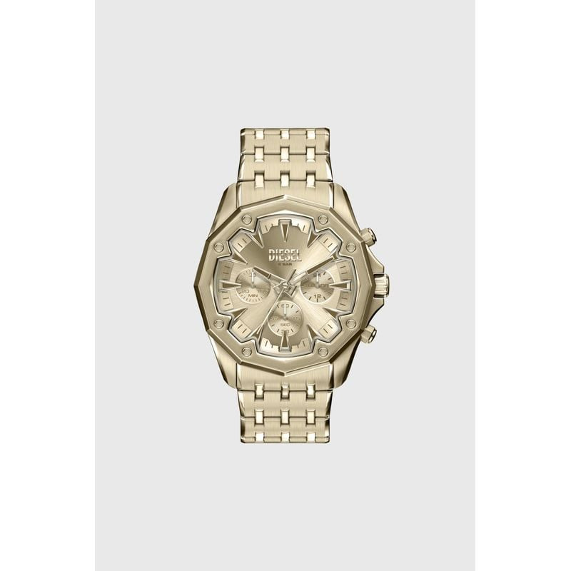 Packshot de la Montre Analogique DIESEL collection Stinger bracelet acier doré