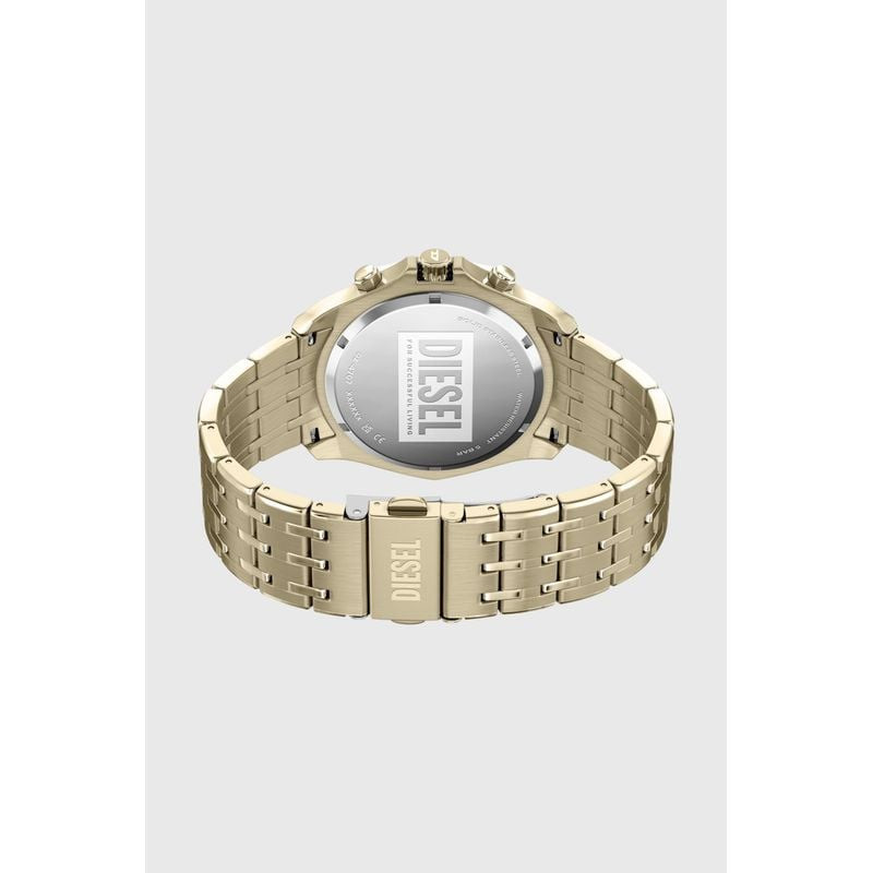 Montre Analogique DIESEL collection Stinger bracelet acier doré, packshot sur fond neutre