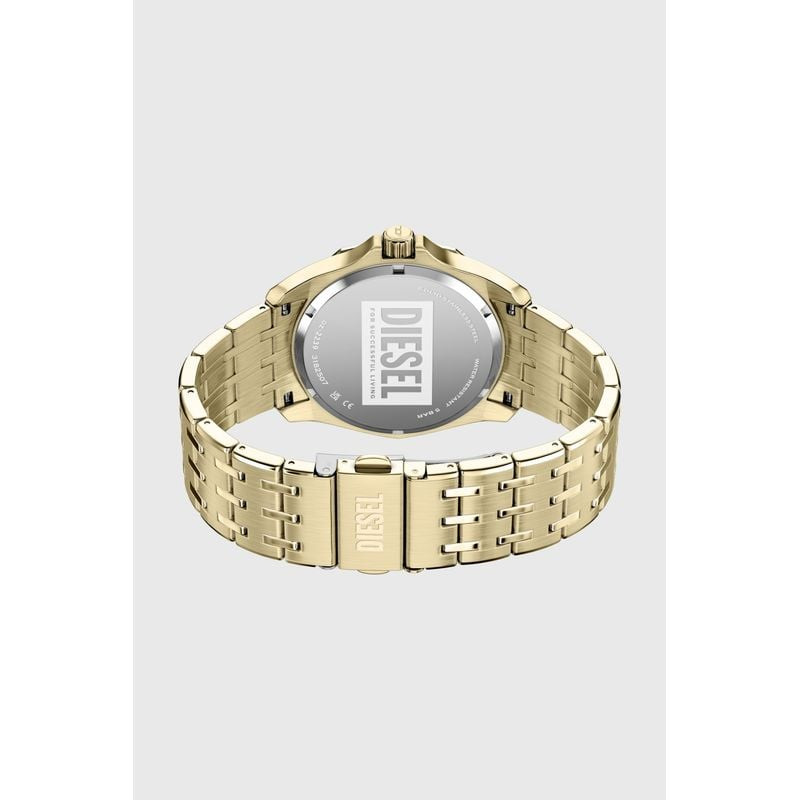 Montre Analogique DIESEL Collection Stinger bracelet acier doré, packshot sur fond blanc