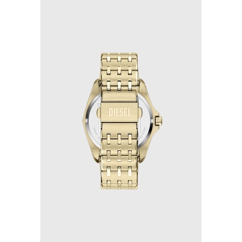 Montre Analogique DIESEL Collection Stinger bracelet acier doré, packshot produit sur fond neutre