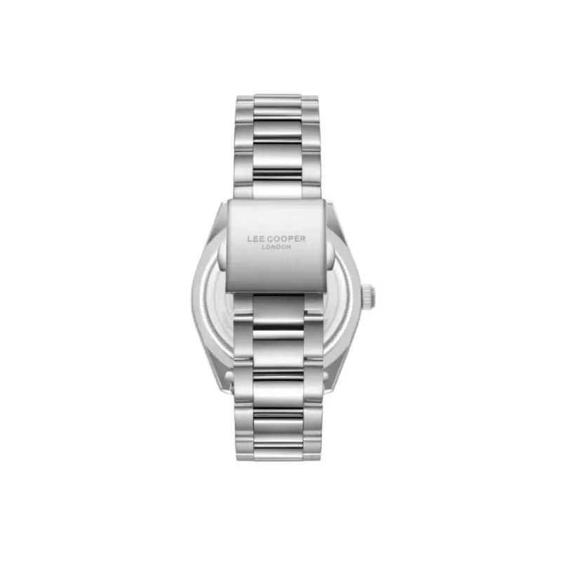 Détail de la Montre Analogique LEE COOPER bracelet acier argenté : cadran gris soleillé et boîtier m