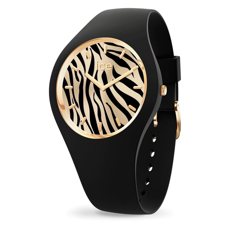 Montre Analogique ICE collection ICE wild bracelet Silicone Noir, packshot sur fond neutre