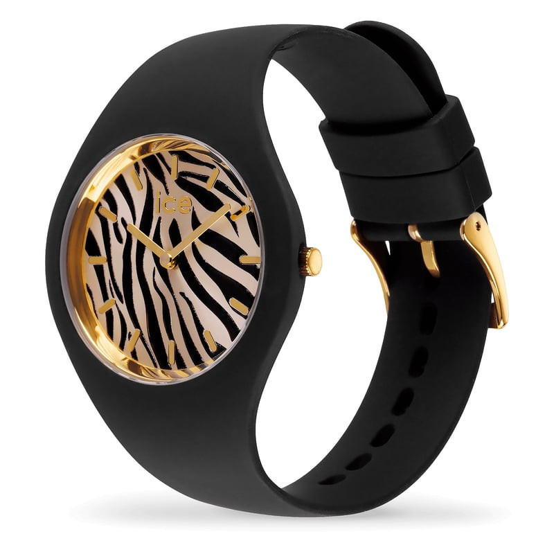Montre Analogique ICE collection ICE wild bracelet Silicone Noir, vue packshot sur fond blanc