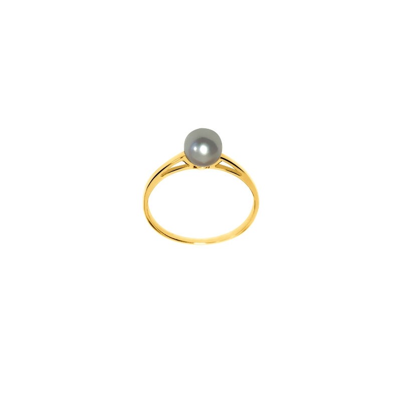 Carador - Bague Solitaire avec sa perle et Or jaune 375/000