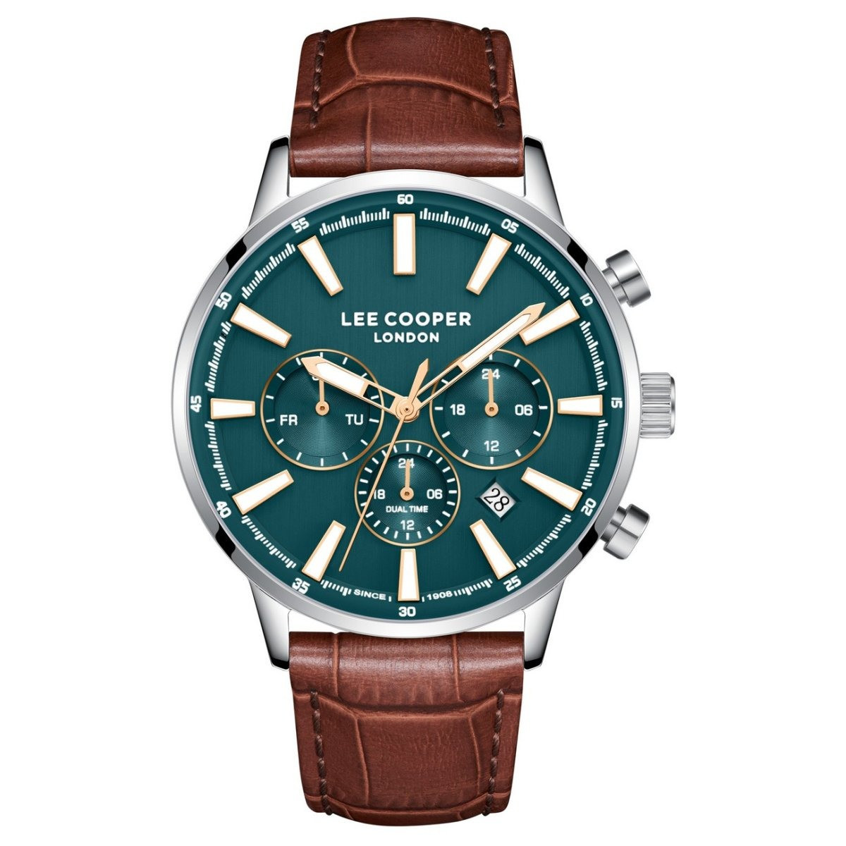 Montre Analogique LEE COOPER Collection Edwin Bracelet Cuir Marron