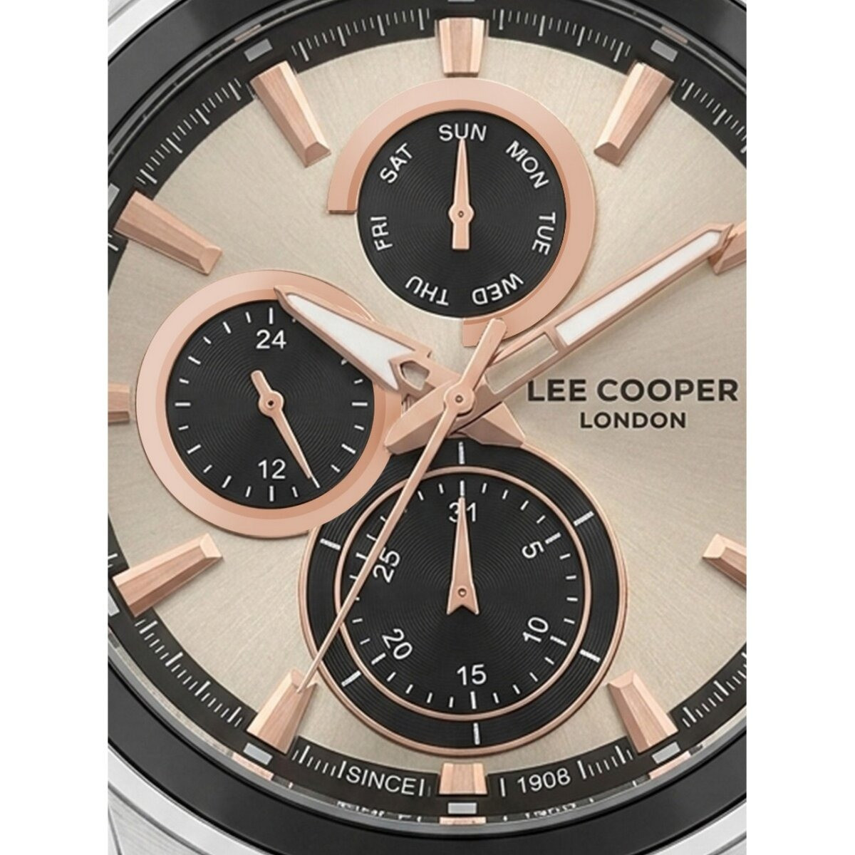 Montre Analogique LEE COOPER Collection Charlton bracelet silicone marron