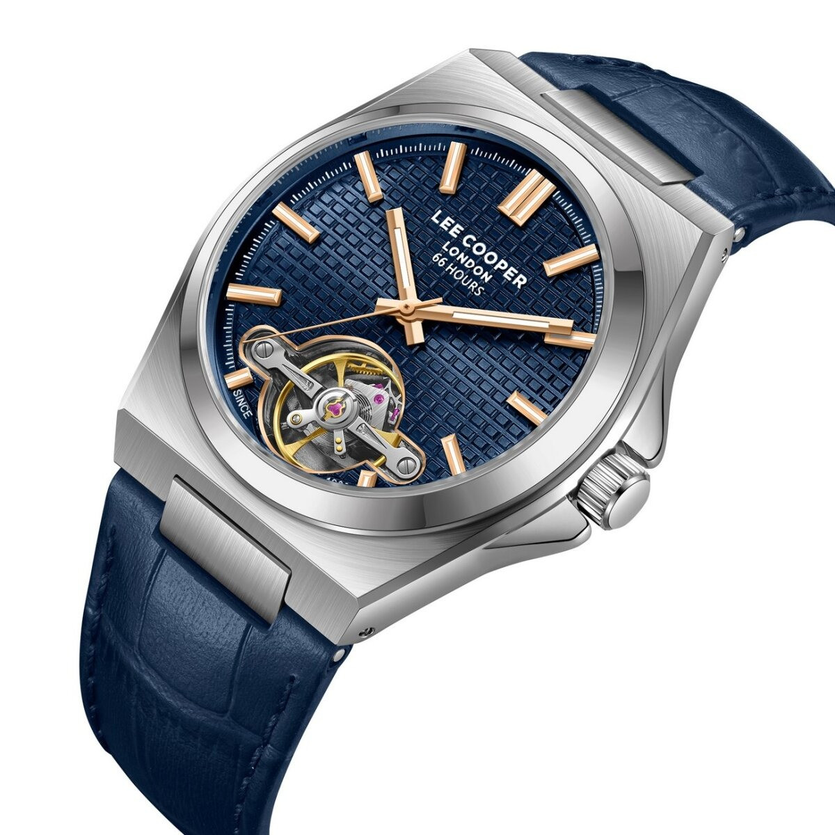 Montre Automatique LEE COOPER Collection Ron bracelet cuir bleu