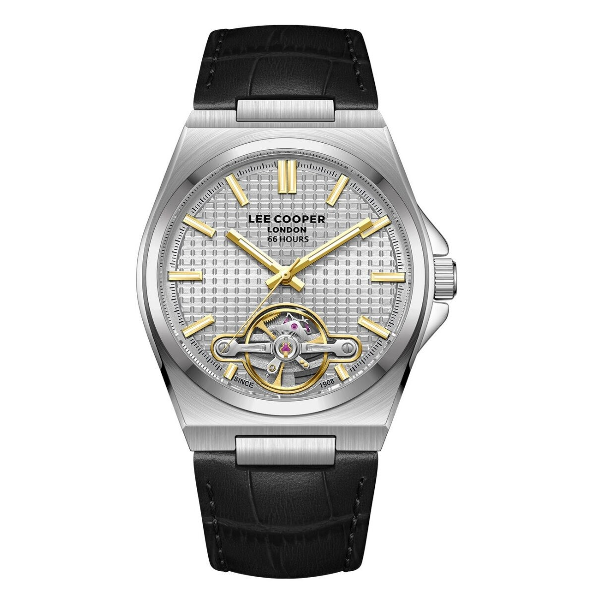 Montre Automatique LEE COOPER Collection RON bracelet Cuir Noir