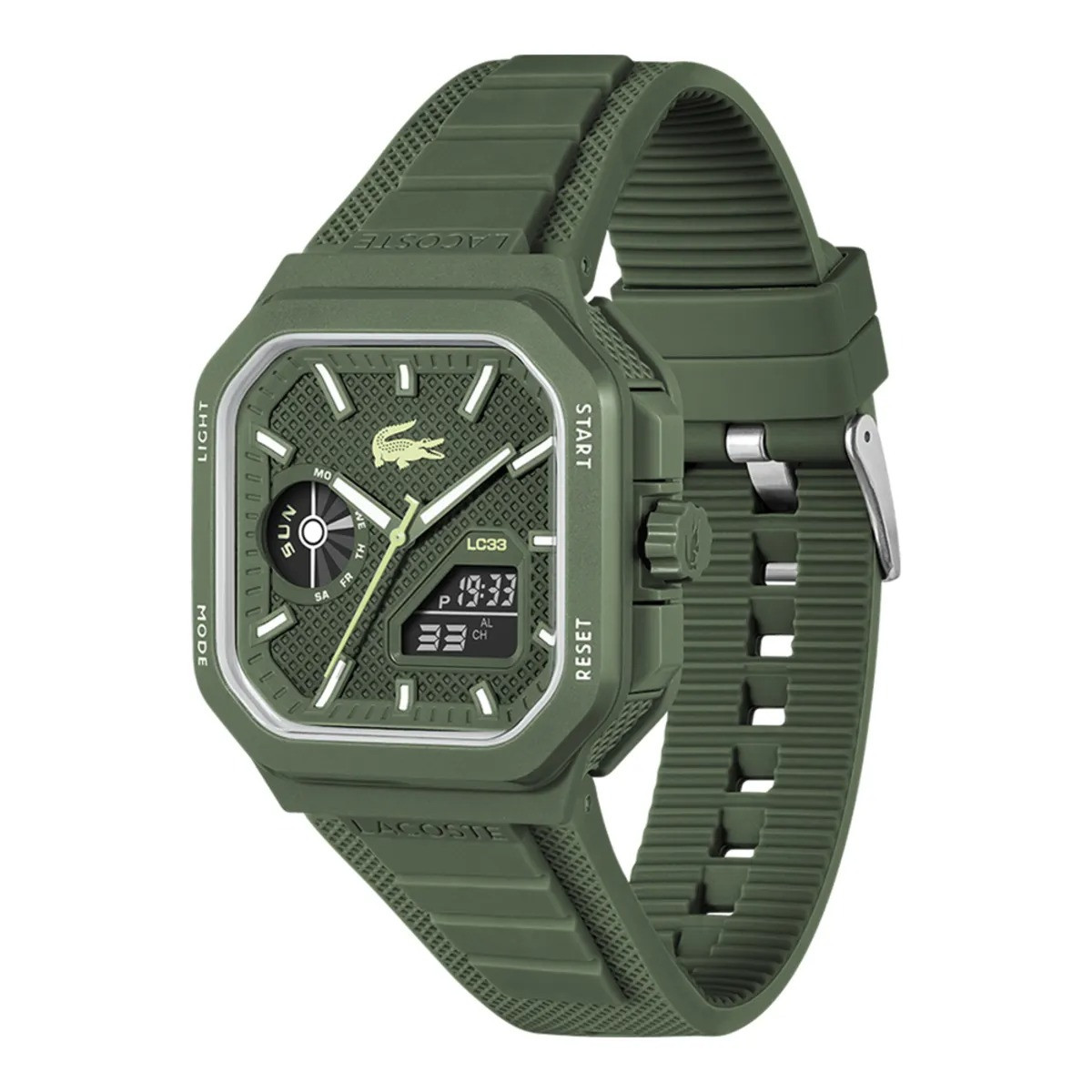 Montre Analogique numérique LACOSTE Collection LC33 Bracelet Silicone Vert