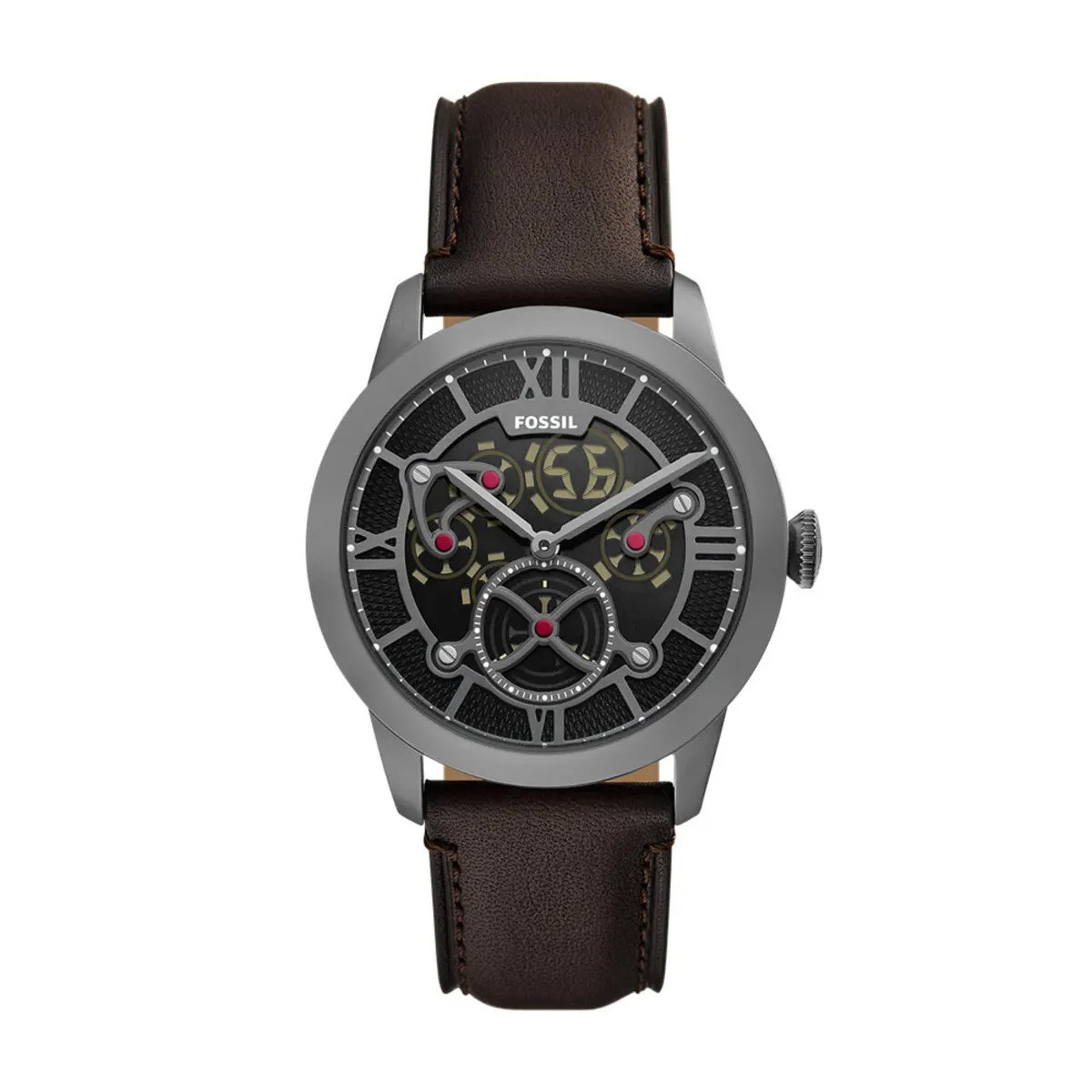 Montre Analogique FOSSIL Collection Townsman bracelet cuir marron