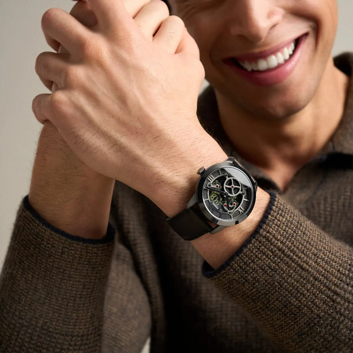 Montre Analogique FOSSIL Collection Townsman bracelet cuir marron