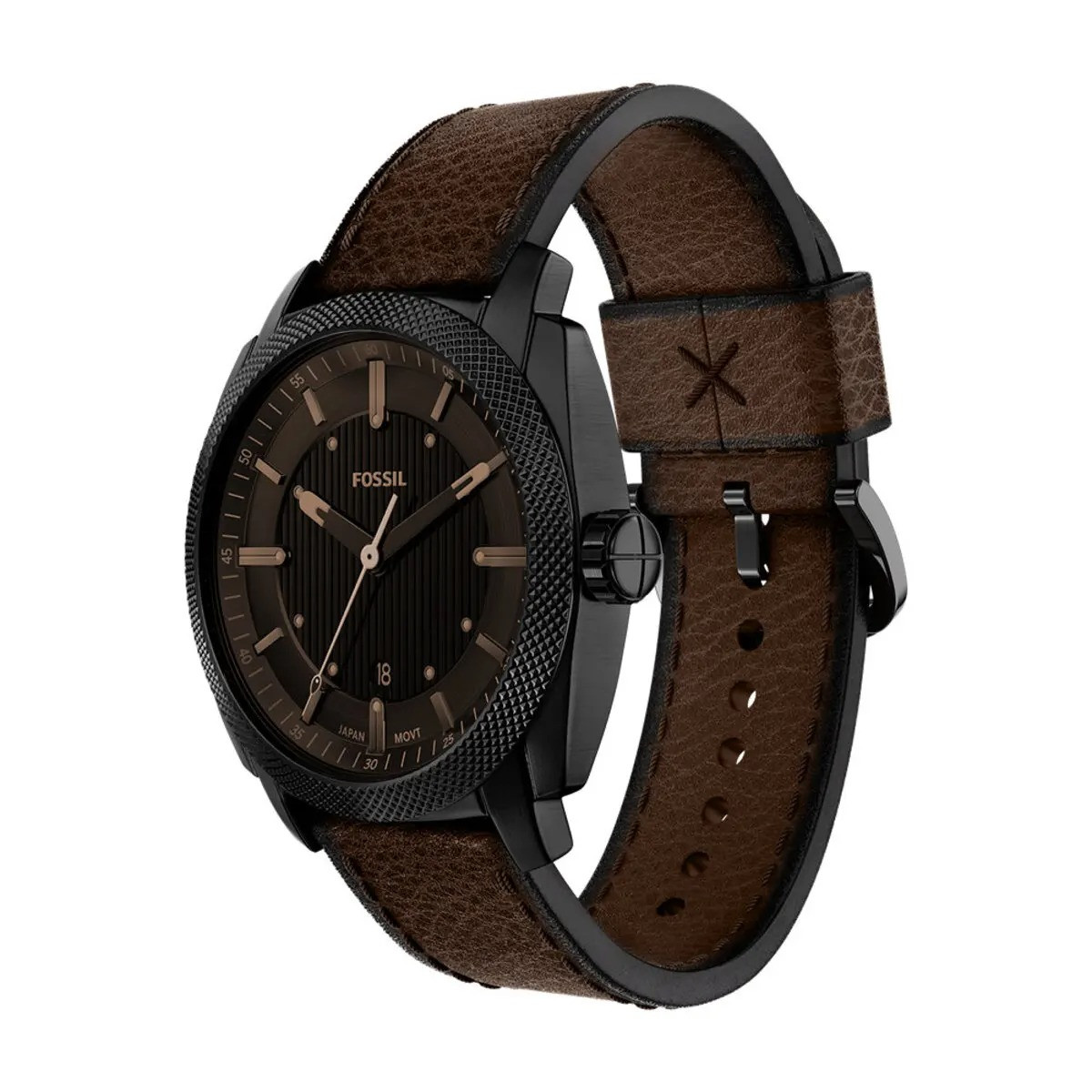 Montre Analogique FOSSIL Collection Machine bracelet cuir marron