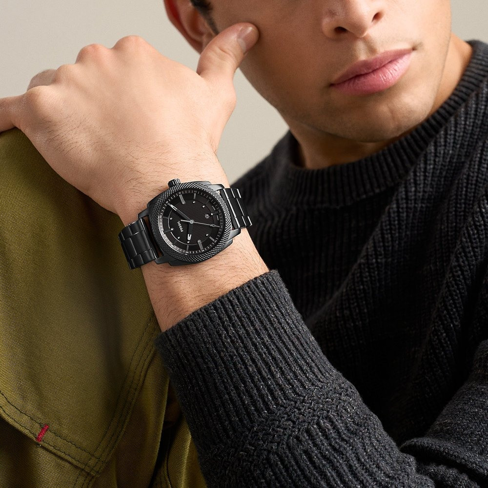 Montre Analogique FOSSIL Collection Machine bracelet acier noir