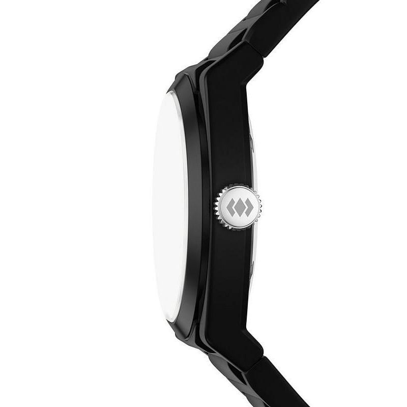 Détail de la Montre Analogique FOSSIL Collection Everett bracelet silicone noir, cadran noir mat et 