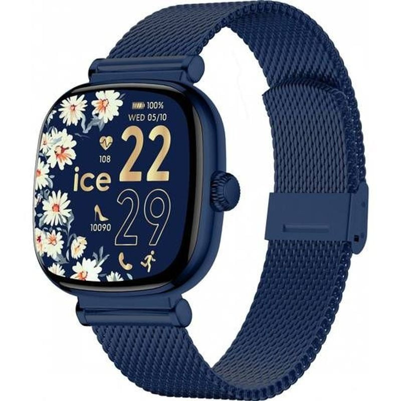 Montre connectée Ice-Watch Collection ICE Smart SQ 2.0 bracelet acier bleu, packshot sur fond blanc