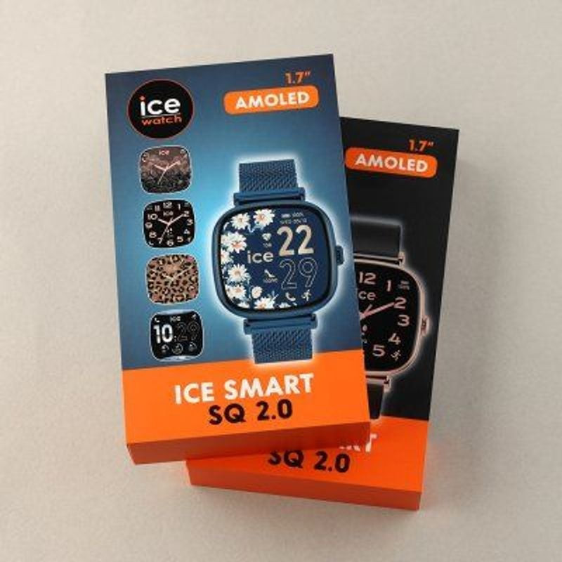 Montre connectée Ice-Watch Collection ICE Smart SQ 2.0 bracelet acier bleu portée au poignet, style 