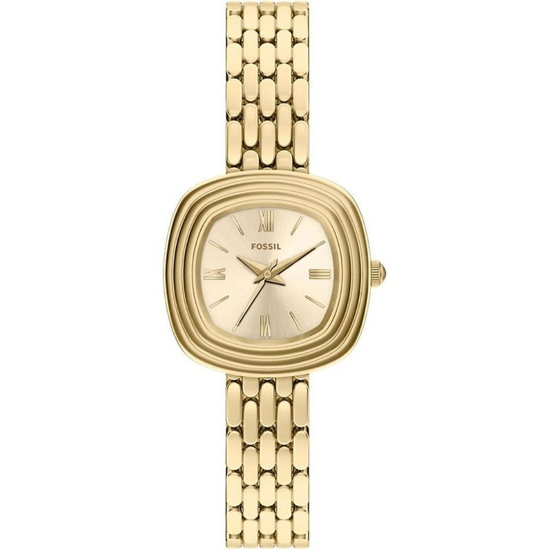 Packshot de la Montre Analogique FOSSIL Collection Genevieve bracelet acier doré sur fond blanc