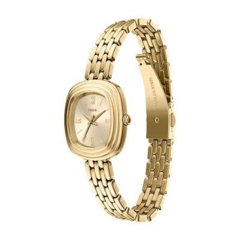 Montre Analogique FOSSIL Collection Genevieve bracelet acier doré, packshot sur fond blanc