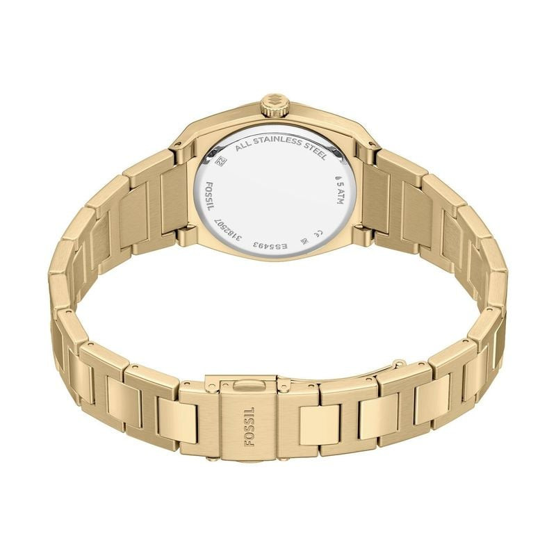 Montre Analogique FOSSIL Collection Everett bracelet acier doré, packshot sur fond blanc