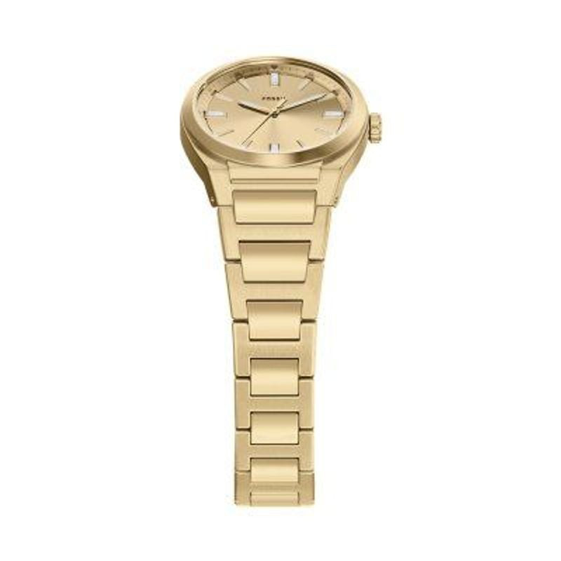 Montre Analogique FOSSIL Collection Everett bracelet acier doré, packshot sur fond blanc.