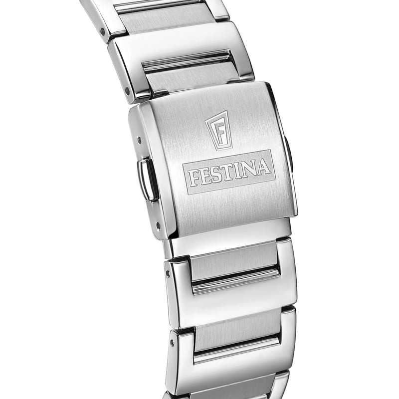 Détail de la Montre Analogique FESTINA Collection On The Square Bracelet Acier Argenté, cadran argen