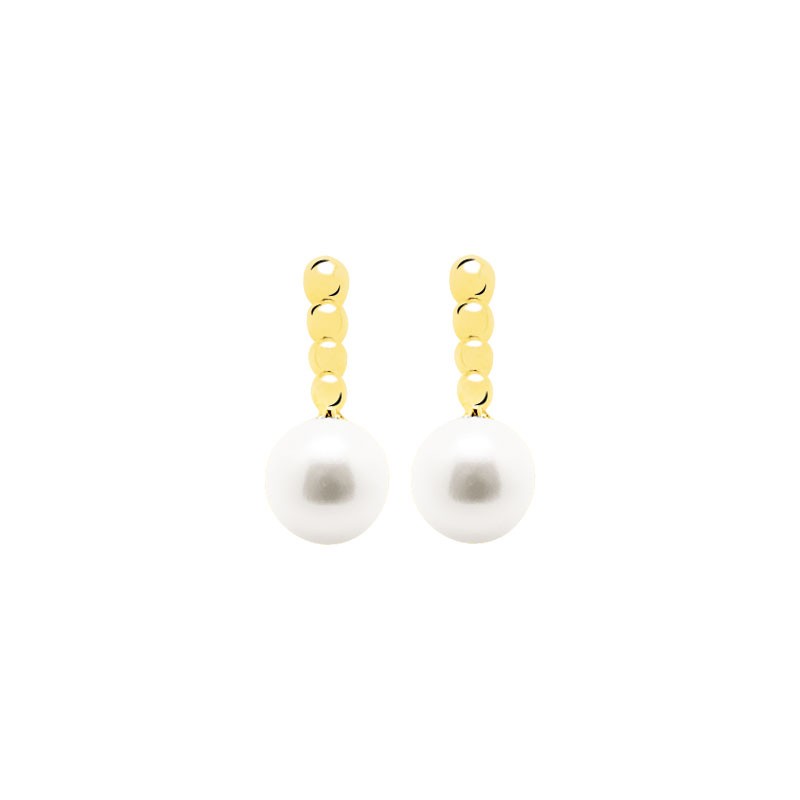 Boucles d'oreilles Perles et Or jaune 375/000