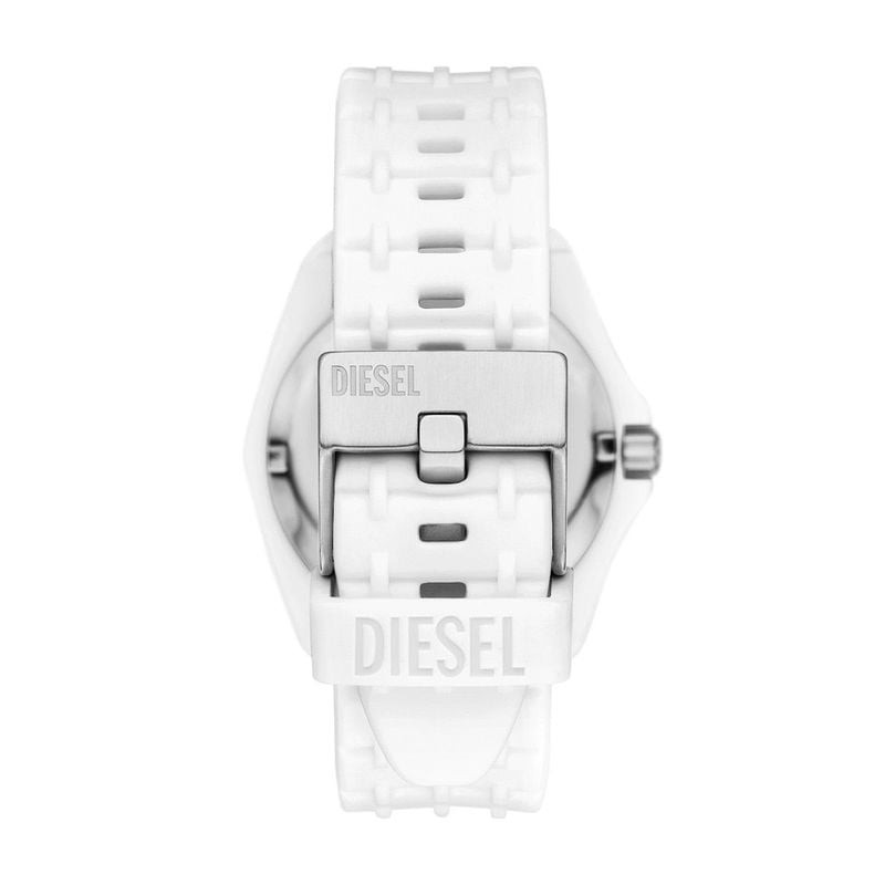 Détail de la Montre Analogique DIESEL Collection Stinger bracelet silicone blanc : boîtier résine, c