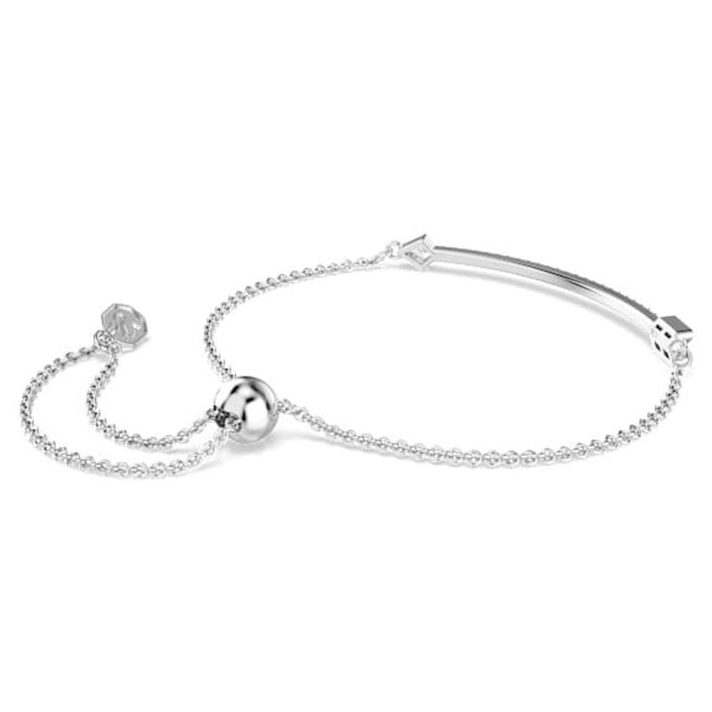 Bracelet Swarovski Idyllia flèche vu de biais, chaîne plaquée rhodium, flèche en cristal et fermoir 
