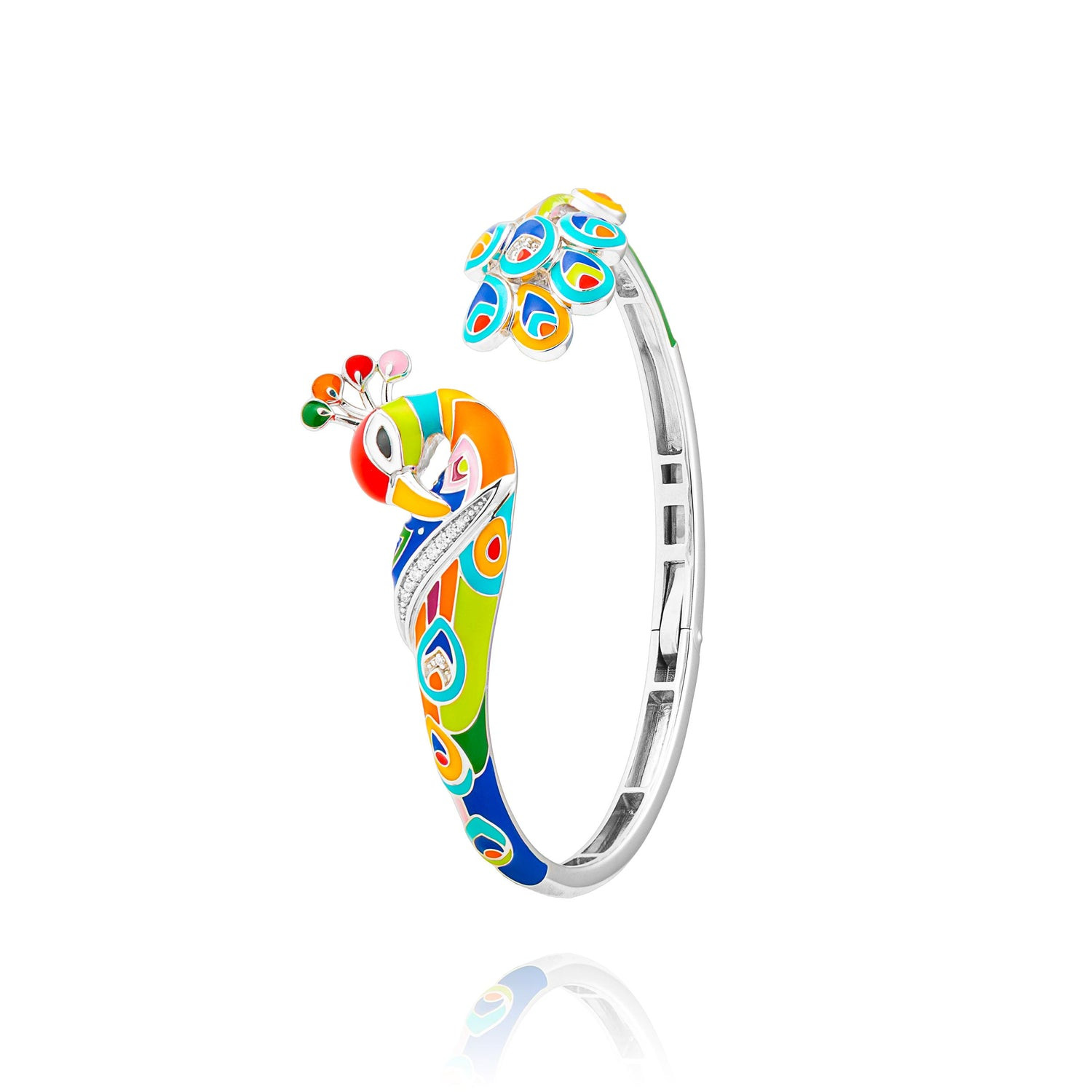 Bracelet Jonc Una Storia Paon Argenté