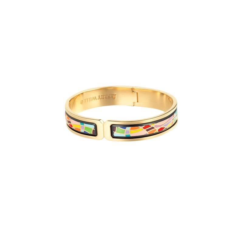Bracelet clip Ballerina Joy FREYWILLE en placage or 24 carats, émaux à feu faits main colorés et log