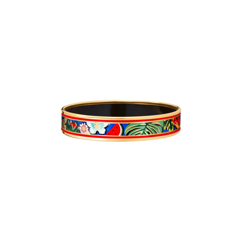 Bracelet jonc FREY WILLE Cerclé Miss avec motif floral en émail Viva la Vida, bords dorés à l'or 24 